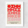 Red Bauhaus Gradient Medium White Frame