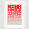 Red Bauhaus Gradient Wide White Frame