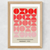 Red Bauhaus Gradient Wide Oak Frame