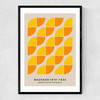 Yellow & Orange Bauhaus Narrow Black Frame