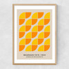 Yellow & Orange Bauhaus Narrow Oak Frame