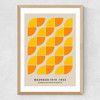 Yellow & Orange Bauhaus Medium Oak Frame
