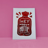 Hey There Hottie Red Metallic Foil Unframed Print