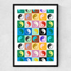 Checkered Yin Yang Pattern Narrow Black Frame