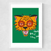 Groovy Tiger Medium White Frame