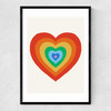 Pride Heart Narrow Black Frame