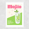 Mojito Cocktail Narrow White Frame