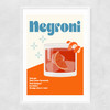 Negroni Cocktail Narrow White Frame