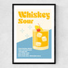 Whiskey Sour Cocktail Narrow Black Frame