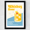 Whiskey Sour Cocktail Wide Black Frame