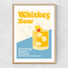 Whiskey Sour Cocktail Narrow Oak Frame