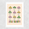 Stay Groovy Mushroom Narrow White Frame