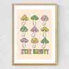 Stay Groovy Mushroom Medium Oak Frame
