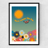 Retro Here Comes The Sun Narrow Black Frame