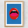 Red Lips Wide Oak Frame