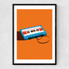 Cassette Tape Narrow Black Frame
