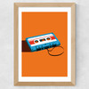 Cassette Tape Wide Oak Frame