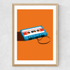 Cassette Tape Medium Oak Frame