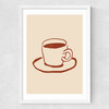 Coffee Medium White Frame