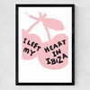 I Left My Heart In Ibiza (Pink and Black) Medium Black Frame