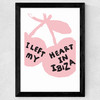 I Left My Heart In Ibiza (Pink and Black) Wide Black Frame