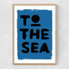 To The Sea (Blue) Narrow Oak Frame