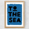 To The Sea (Blue) Wide Oak Frame