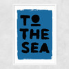 To The Sea (Blue) Narrow White Frame