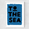 To The Sea (Blue) Medium White Frame