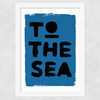 To The Sea (Blue) Wide White Frame