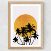 Miami Beach Sunset Wide Oak Frame