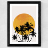 Miami Beach Sunset Wide Black Frame