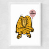 Be Curious Monkey Medium White Frame