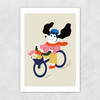 Cycling Dog Bicycle Unframed Print