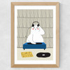 Disco Cat Wide Oak Frame