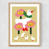 Duck Family Mother Medium Oak Frame