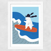 Surfing Dog Watersports Wide White Frame