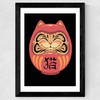 Neko Daruma Wide Black Frame