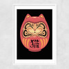 Neko Daruma Narrow White Frame