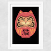 Neko Daruma Wide White Frame