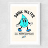 Drink Water Medium White Frame
