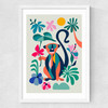 Monkey Medium White Frame