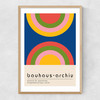 Bauhaus Rainbow by Luxe Poster Co Narrow Oak Frame