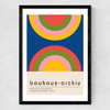 Bauhaus Rainbow by Luxe Poster Co Medium Black Frame