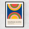 Bauhaus Rainbow by Luxe Poster Co Narrow Black Frame