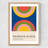 Bauhaus Rainbow by Luxe Poster Co Medium Oak Frame