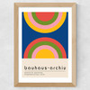 Bauhaus Rainbow by Luxe Poster Co Wide Oak Frame