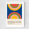 Bauhaus Rainbow by Luxe Poster Co Medium White Frame
