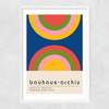 Bauhaus Rainbow by Luxe Poster Co Narrow White Frame