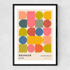 Bauhaus Shapes Narrow Black Frame